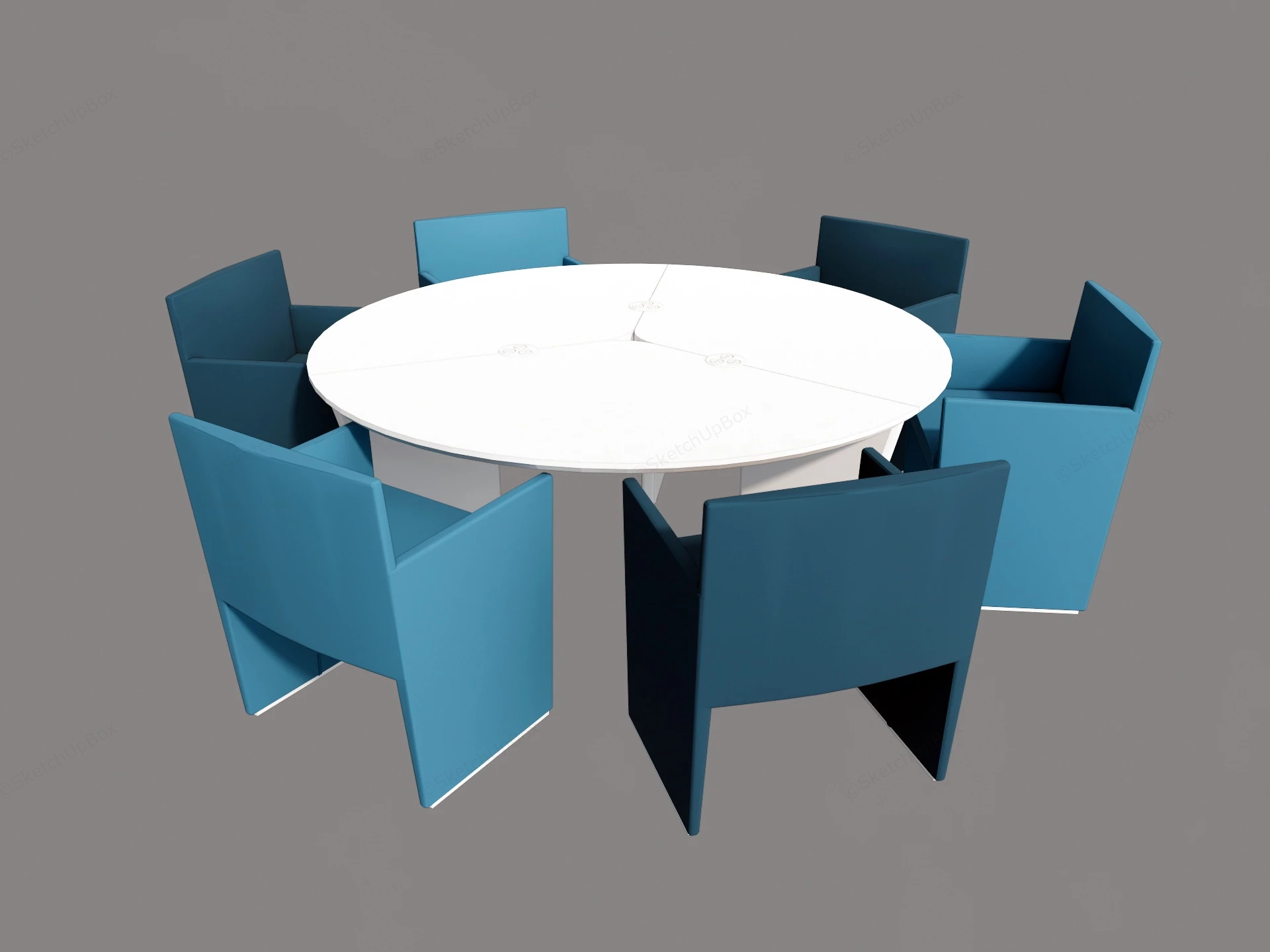 Small Round Meeting Table Set sketchup model preview - SketchupBox