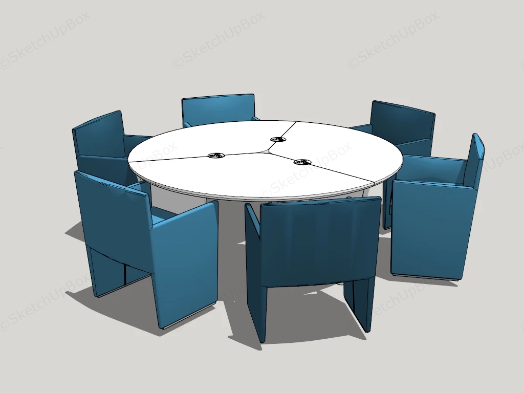 Small Round Meeting Table Set sketchup model preview - SketchupBox