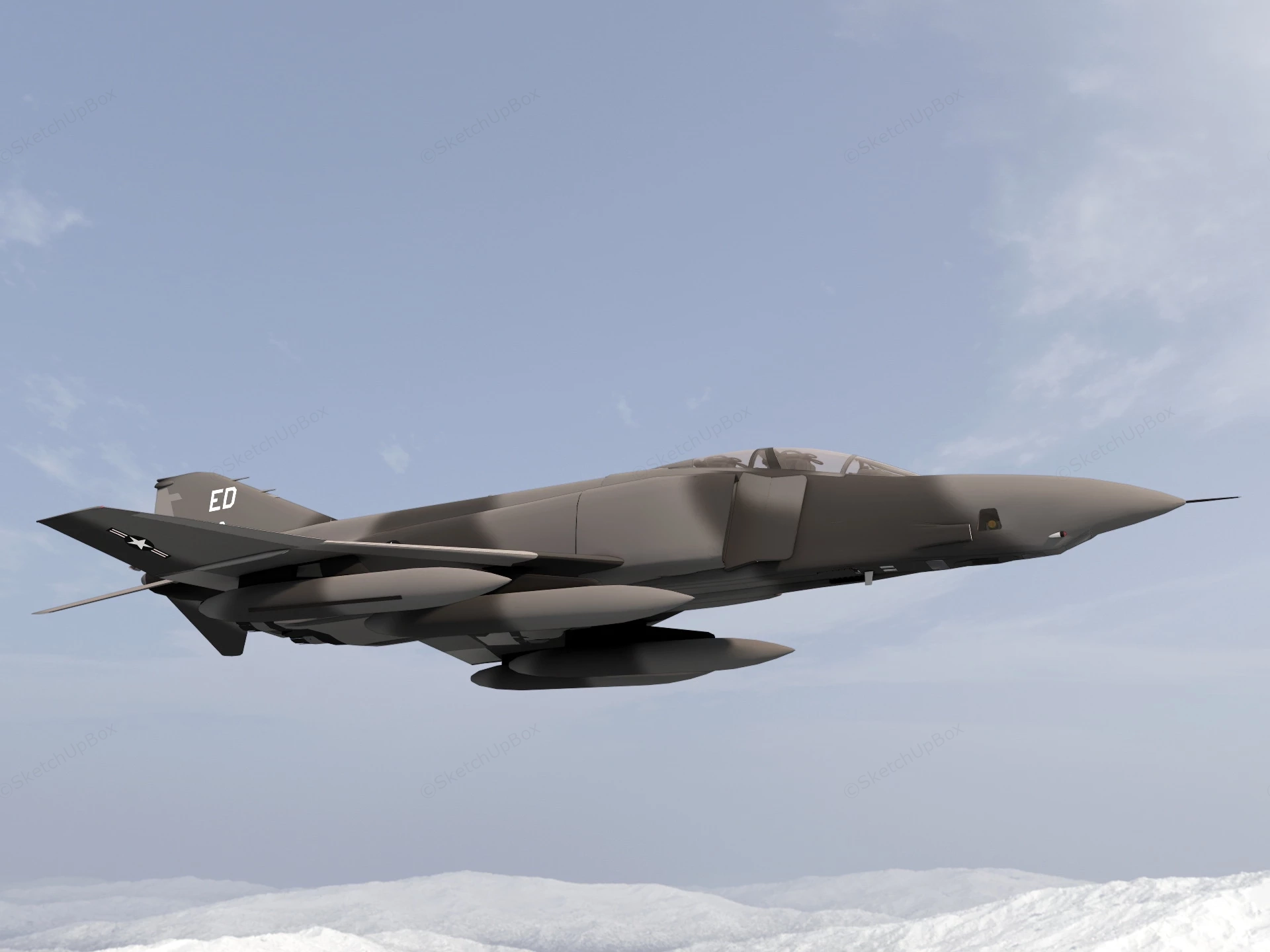 USA Fighter Jet sketchup model preview - SketchupBox