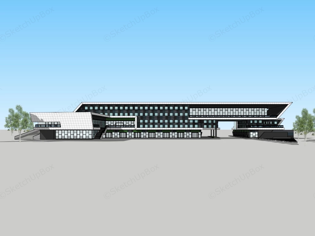 Modern Corporate Office Building sketchup model preview - SketchupBox