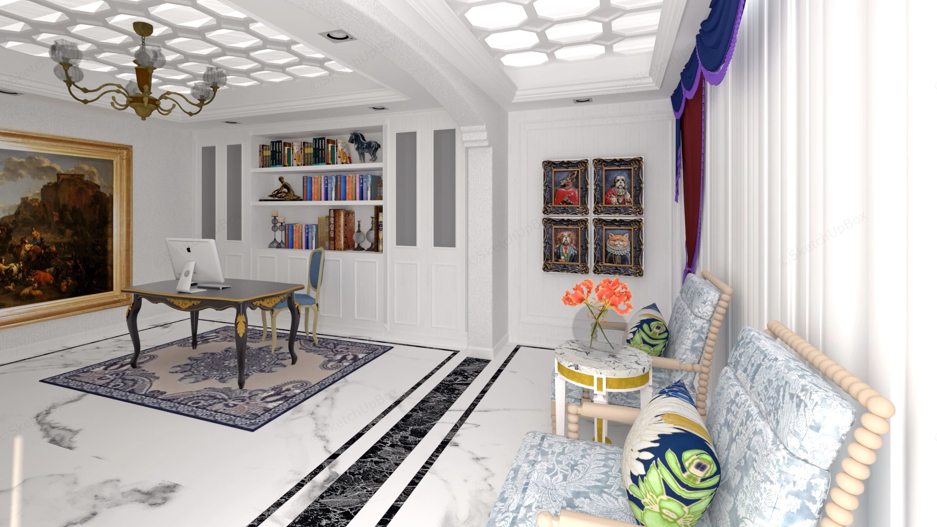 Classic Home Office sketchup model preview - SketchupBox