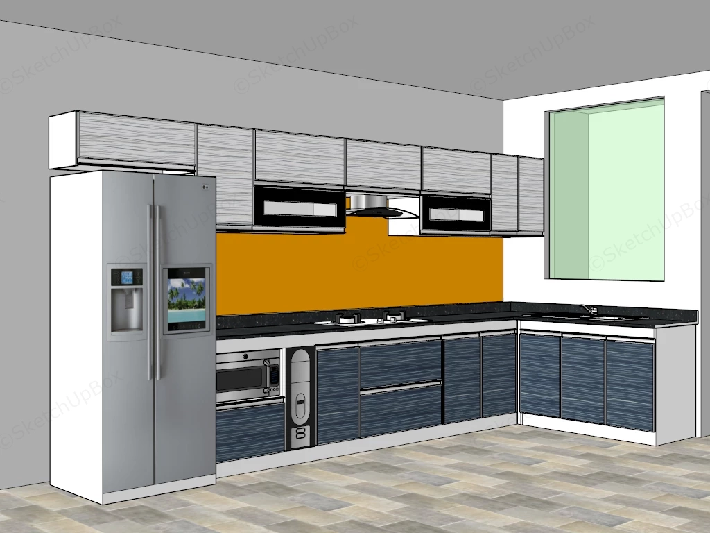 Contemporary Kitchen Idea sketchup model preview - SketchupBox