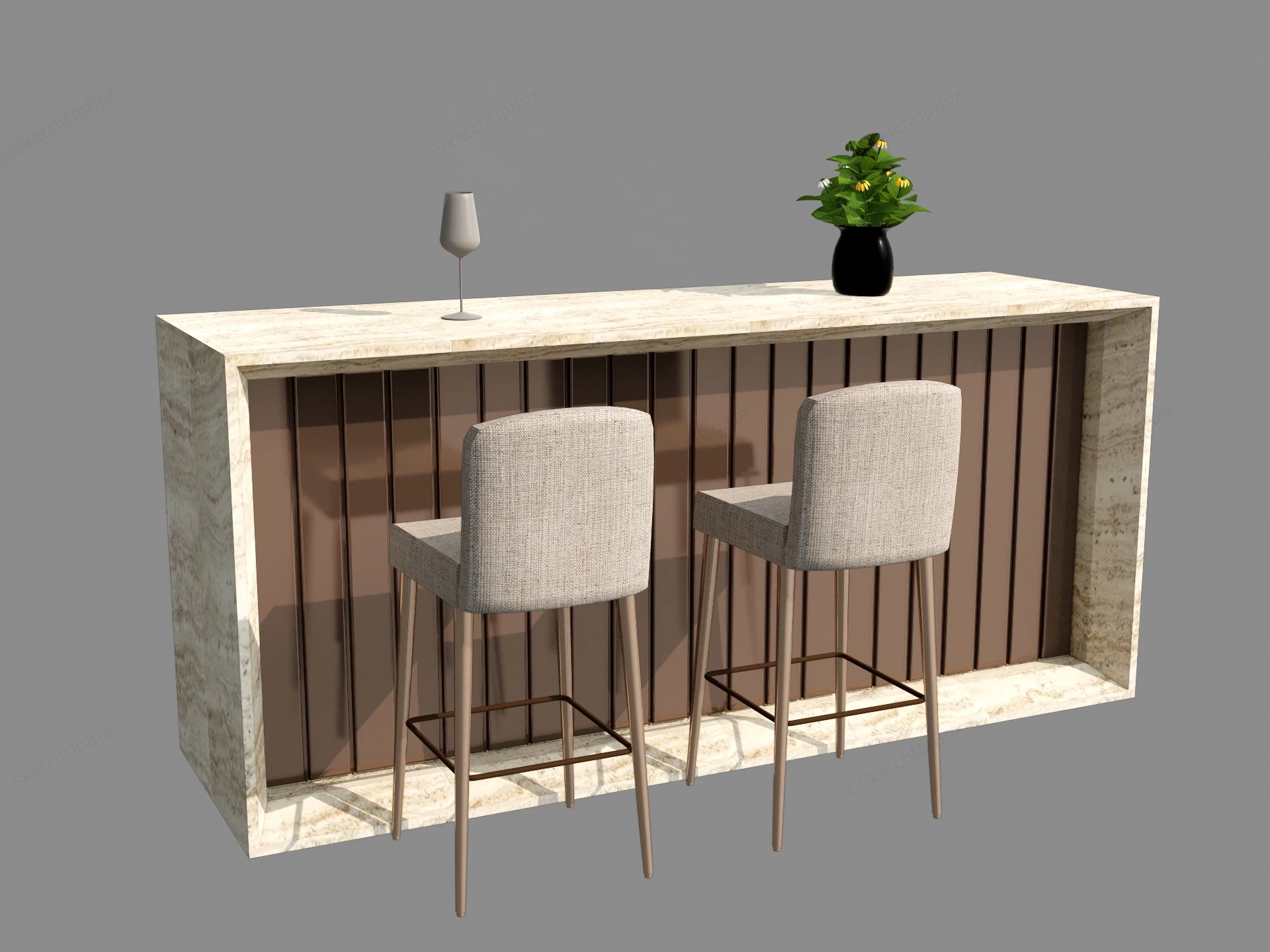 Home Bar Counter sketchup model preview - SketchupBox