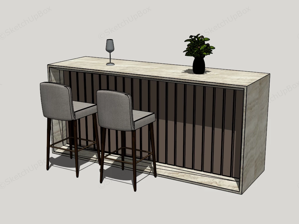 Home Bar Counter sketchup model preview - SketchupBox