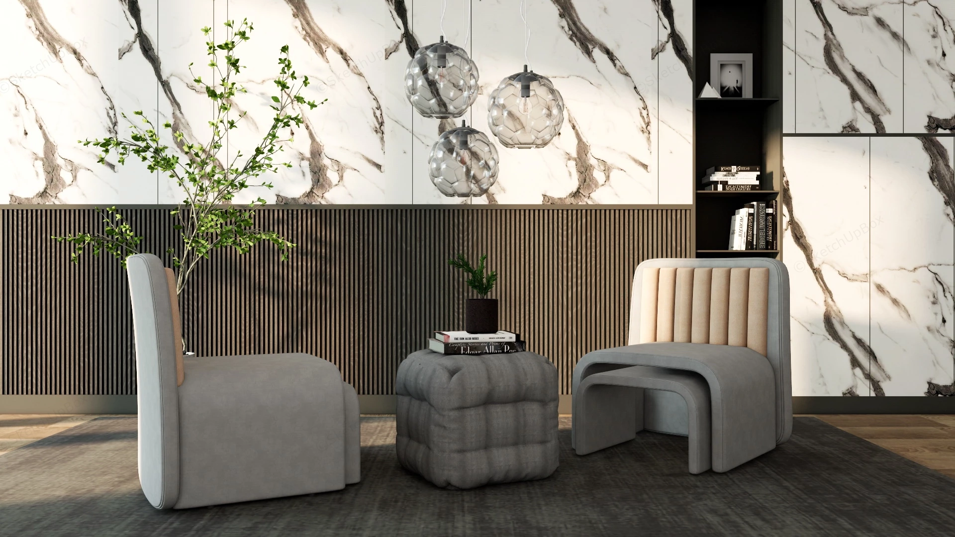 Cozy Reading Nook sketchup model preview - SketchupBox