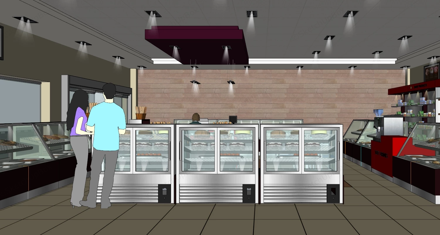 Bakery Shop Design sketchup model preview - SketchupBox
