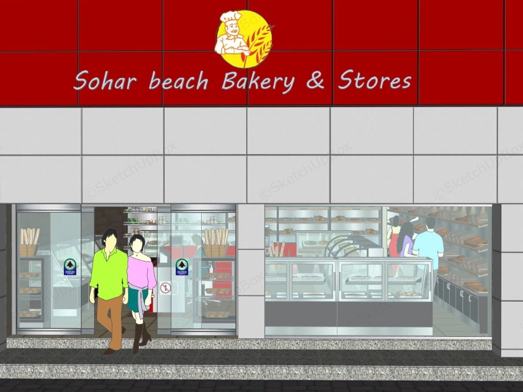 Bakery Shop Design sketchup model preview - SketchupBox