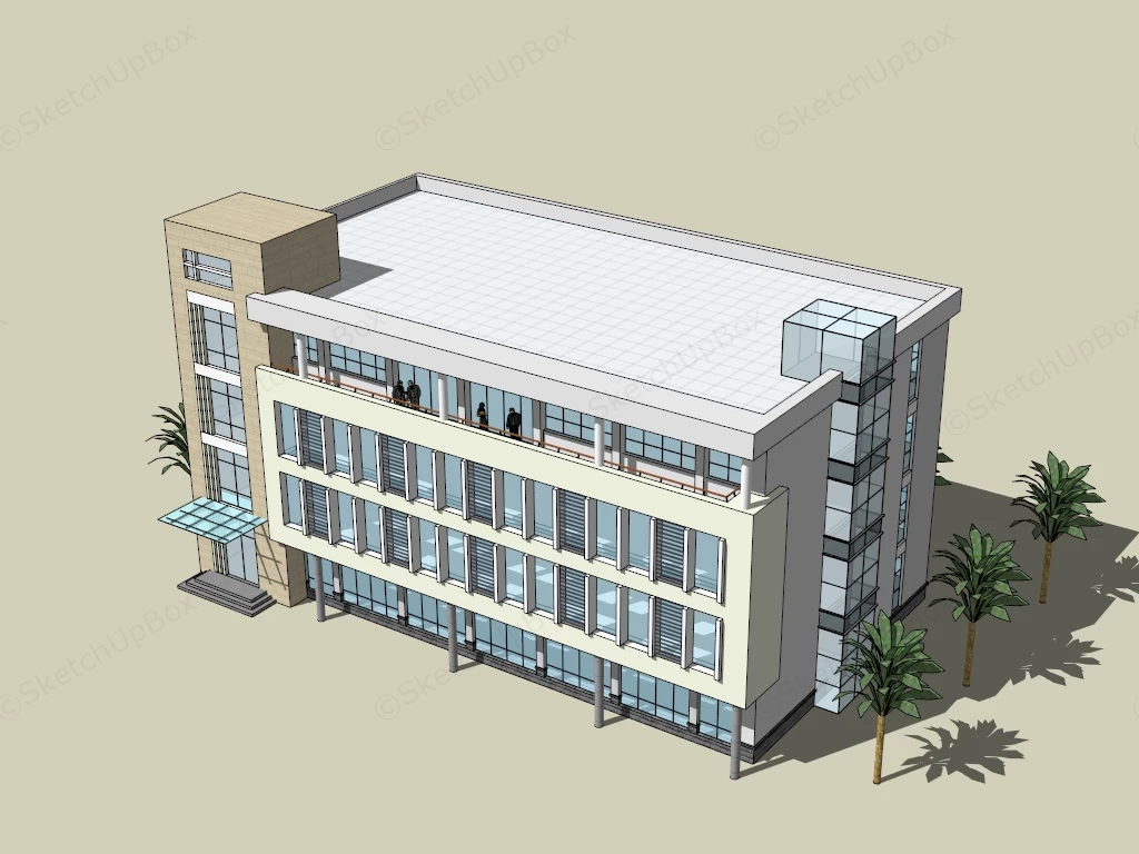 Small Commercial Office Building sketchup model preview - SketchupBox