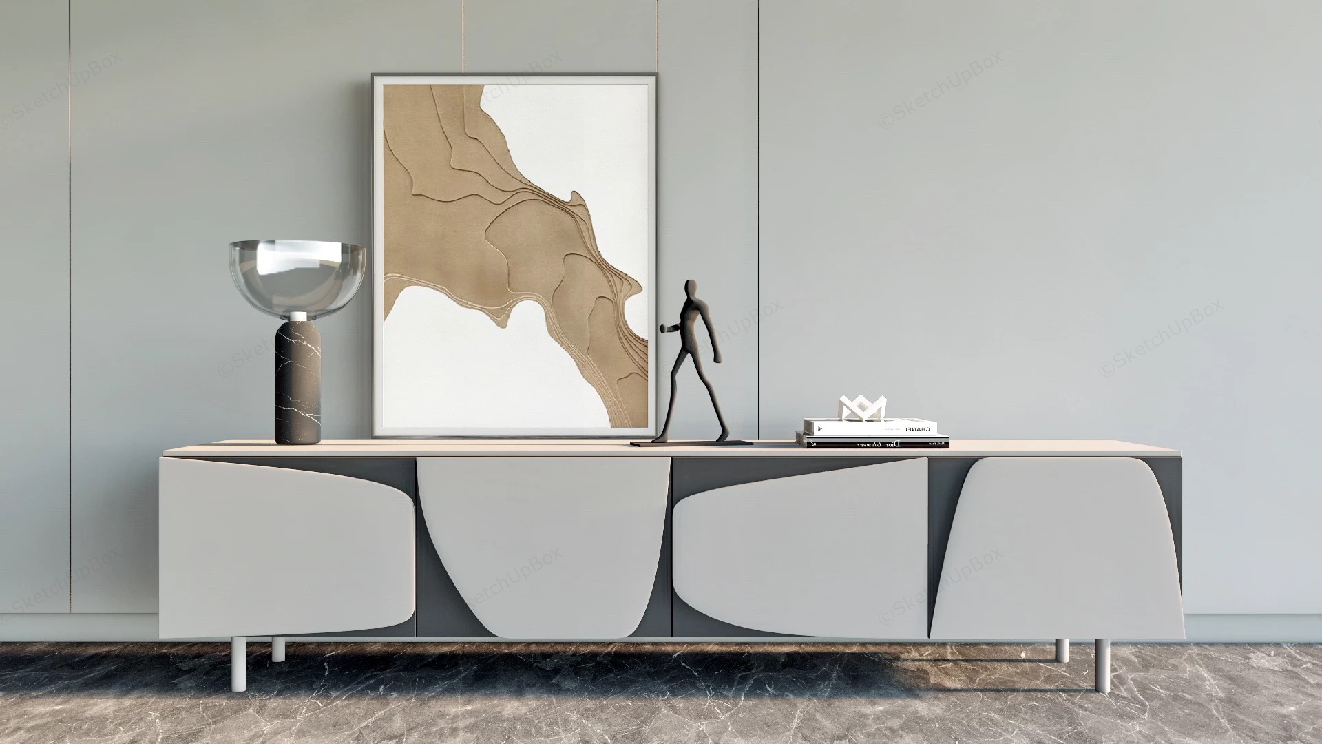 Modern Sideboard Cabinet sketchup model preview - SketchupBox