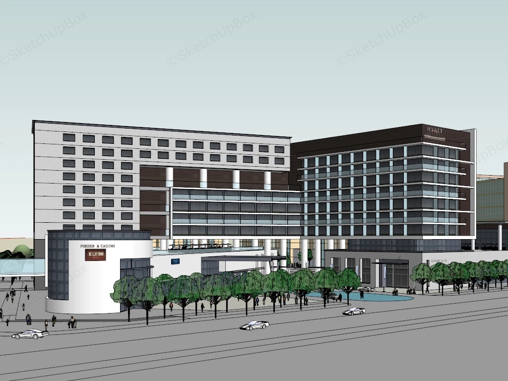 Hyatt Hotel Resort sketchup model preview - SketchupBox