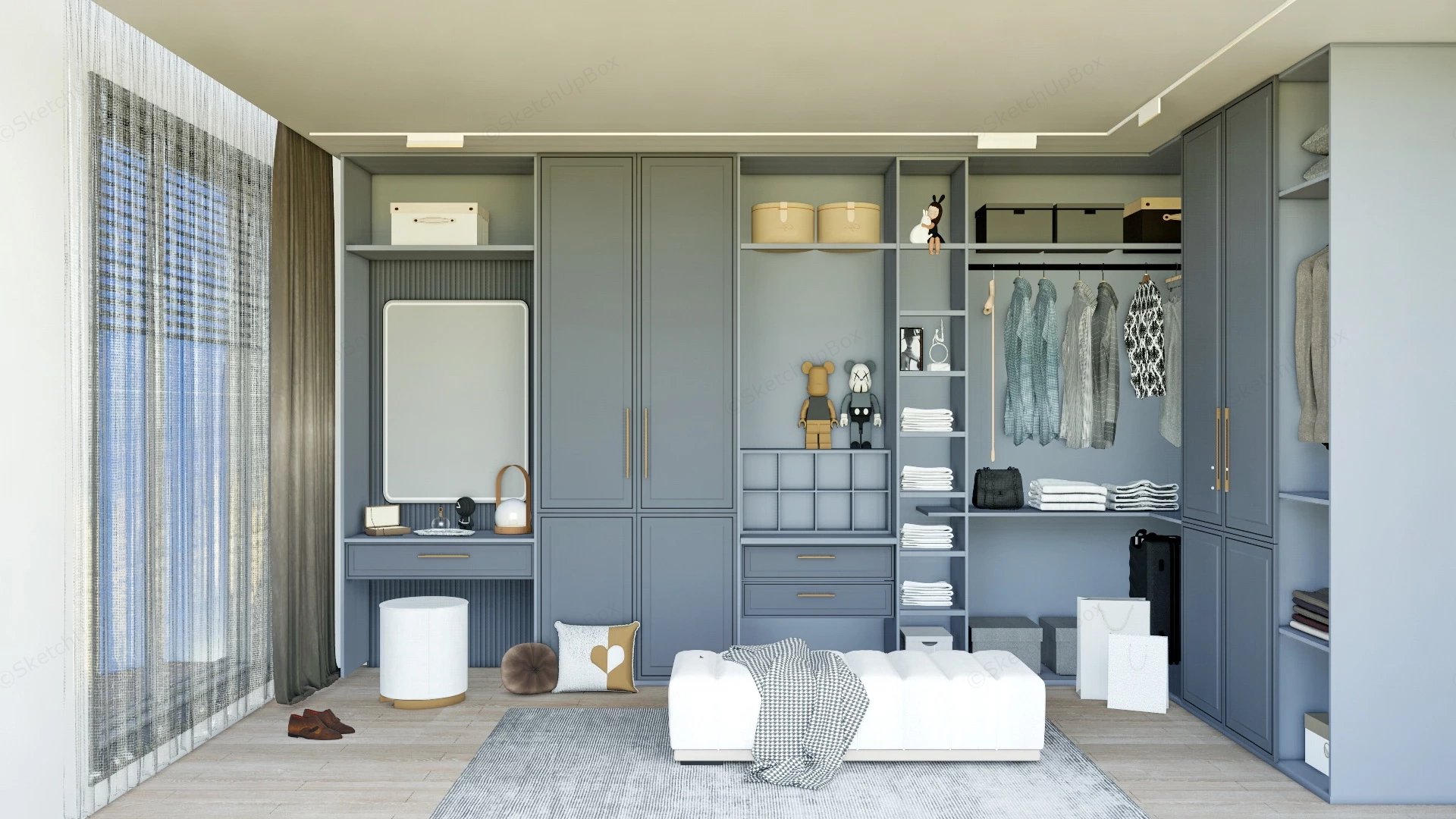 Blue Small Dressing Room sketchup model preview - SketchupBox