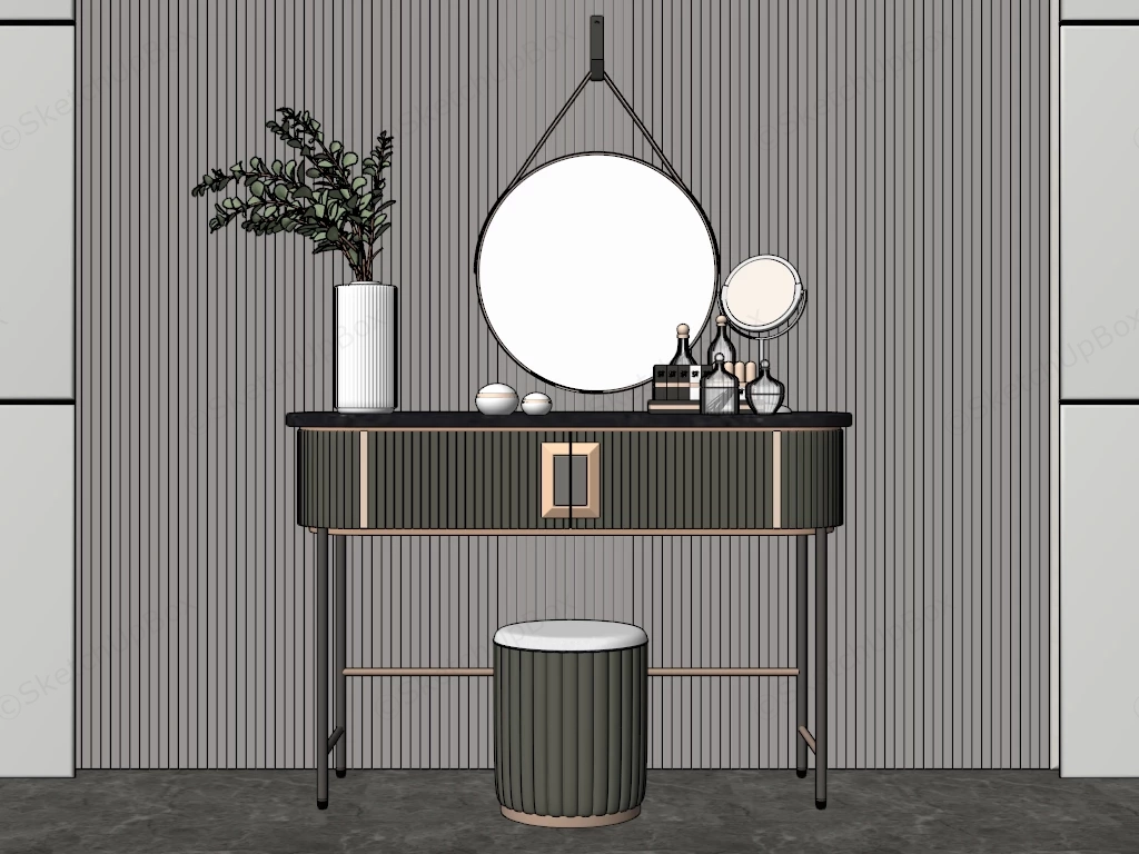 Luxury Modern Dressing Table sketchup model preview - SketchupBox