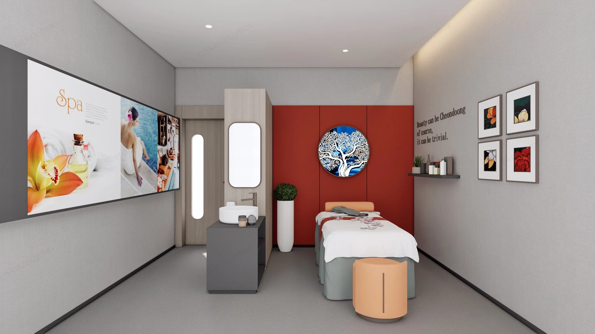 Spa Treatment Room sketchup model preview - SketchupBox