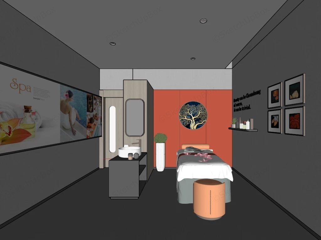Spa Treatment Room sketchup model preview - SketchupBox
