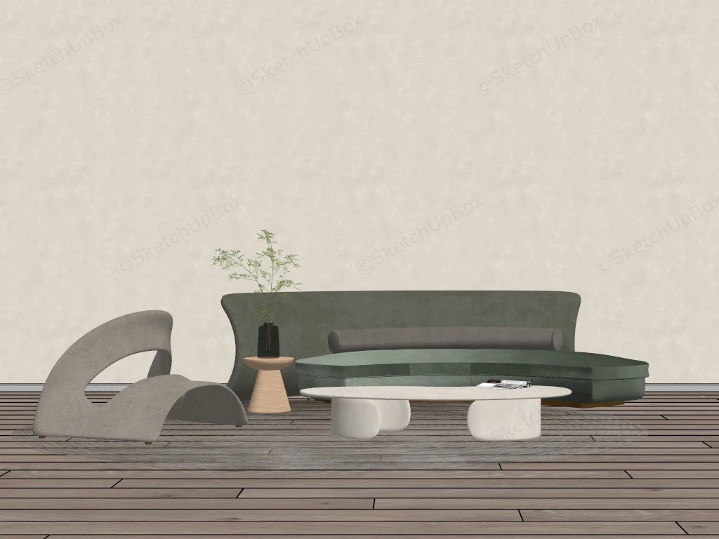 Zen Sofa Set sketchup model preview - SketchupBox