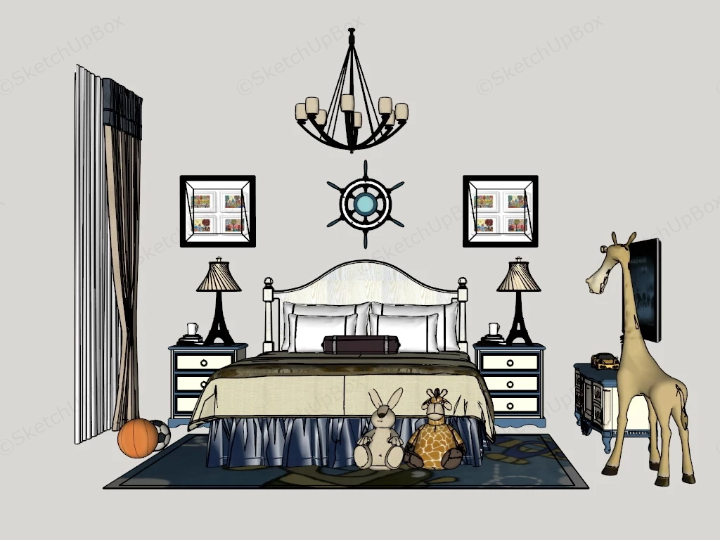Toddler Boy Room Decor Idea sketchup model preview - SketchupBox