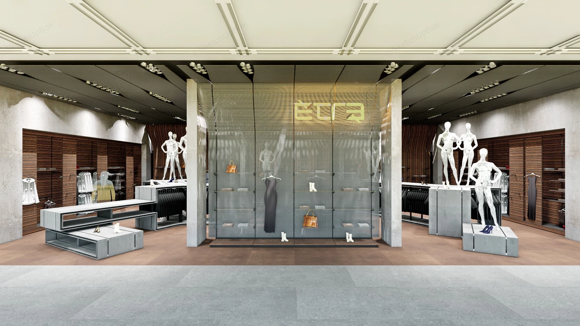 Industrial Style Clothing Store sketchup model preview - SketchupBox