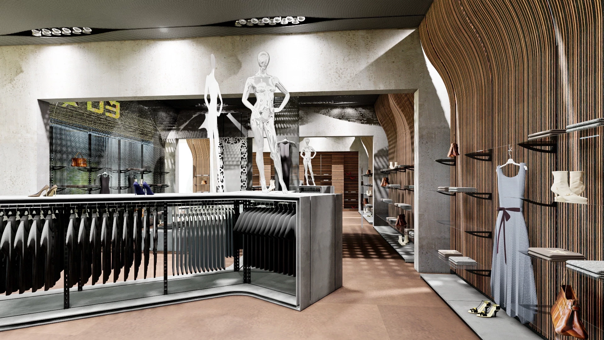 Industrial Style Clothing Store sketchup model preview - SketchupBox