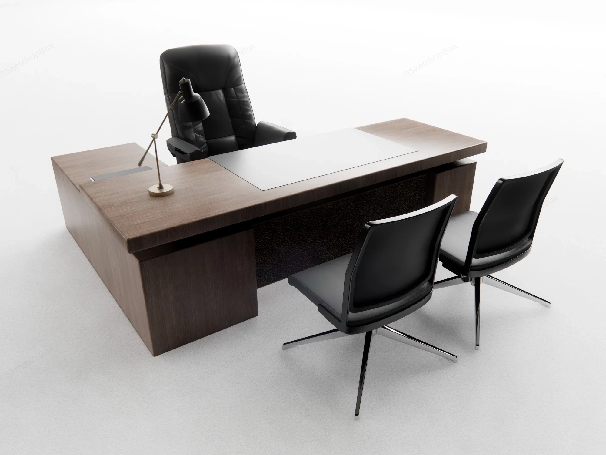 Executive Office Desk And Chair sketchup model preview - SketchupBox