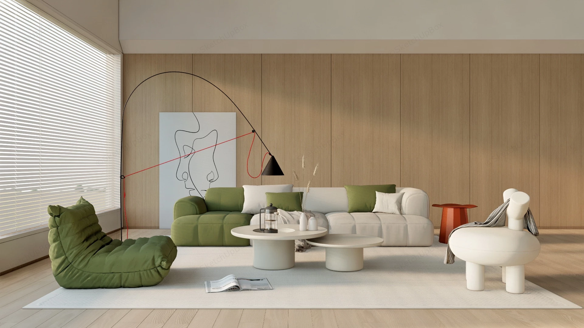 Relaxing Living Room Decor sketchup model preview - SketchupBox