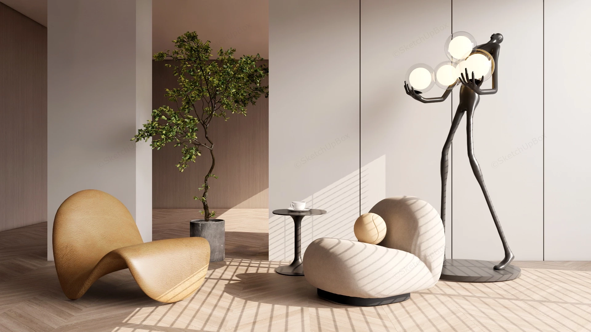 Living Room Lounge Chairs sketchup model preview - SketchupBox