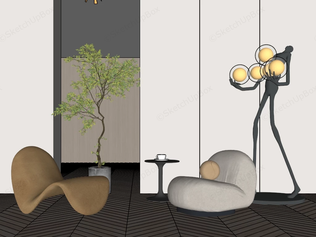 Living Room Lounge Chairs sketchup model preview - SketchupBox