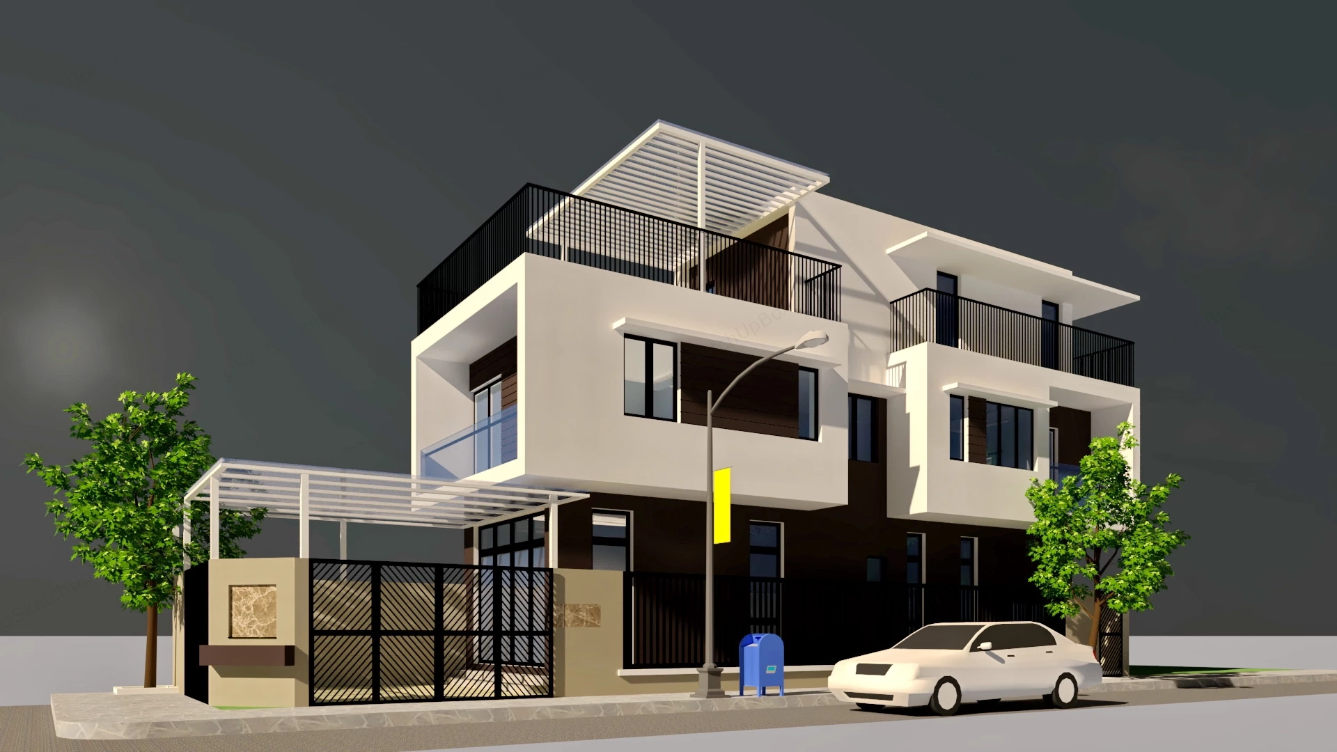 Urban Style House sketchup model preview - SketchupBox
