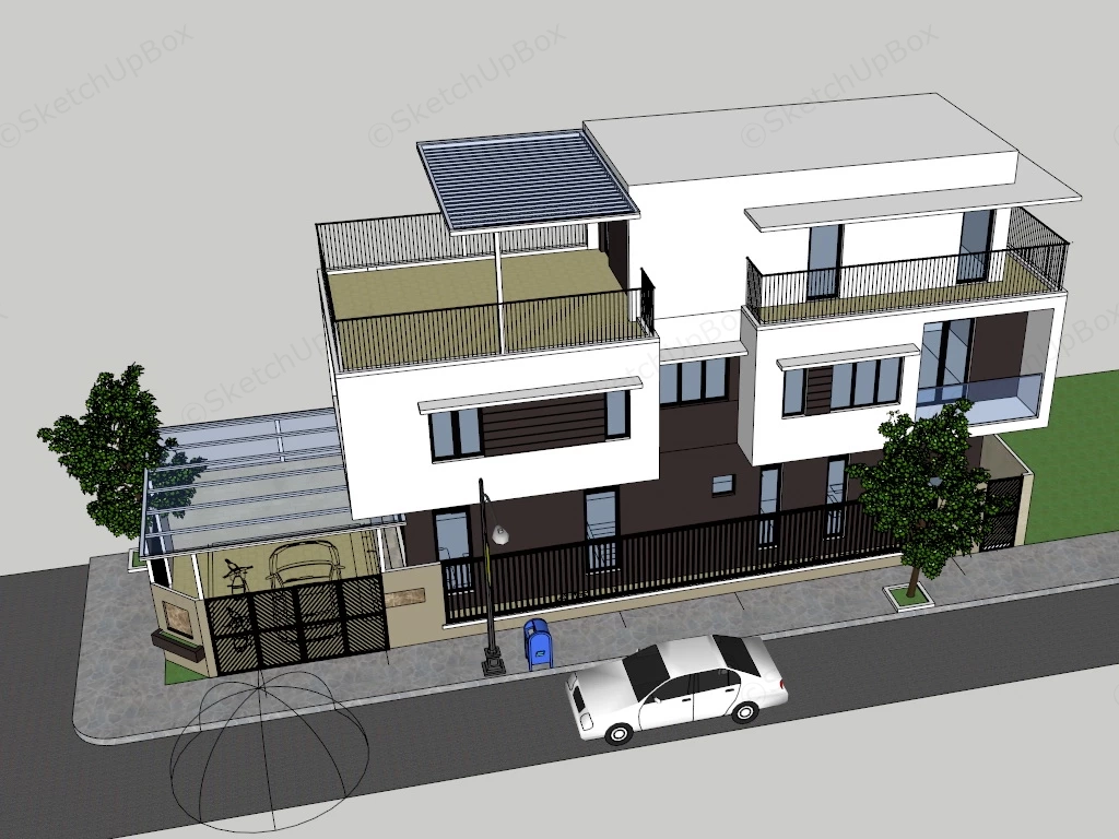 Urban Style House sketchup model preview - SketchupBox