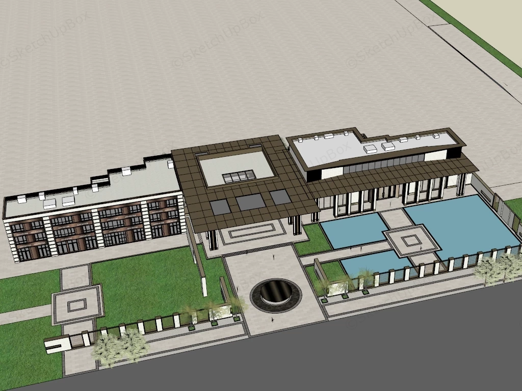 Clubhouse Design Architecture sketchup model preview - SketchupBox