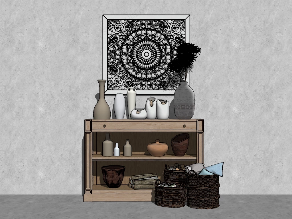 Wabi Sabi Home Decor sketchup model preview - SketchupBox