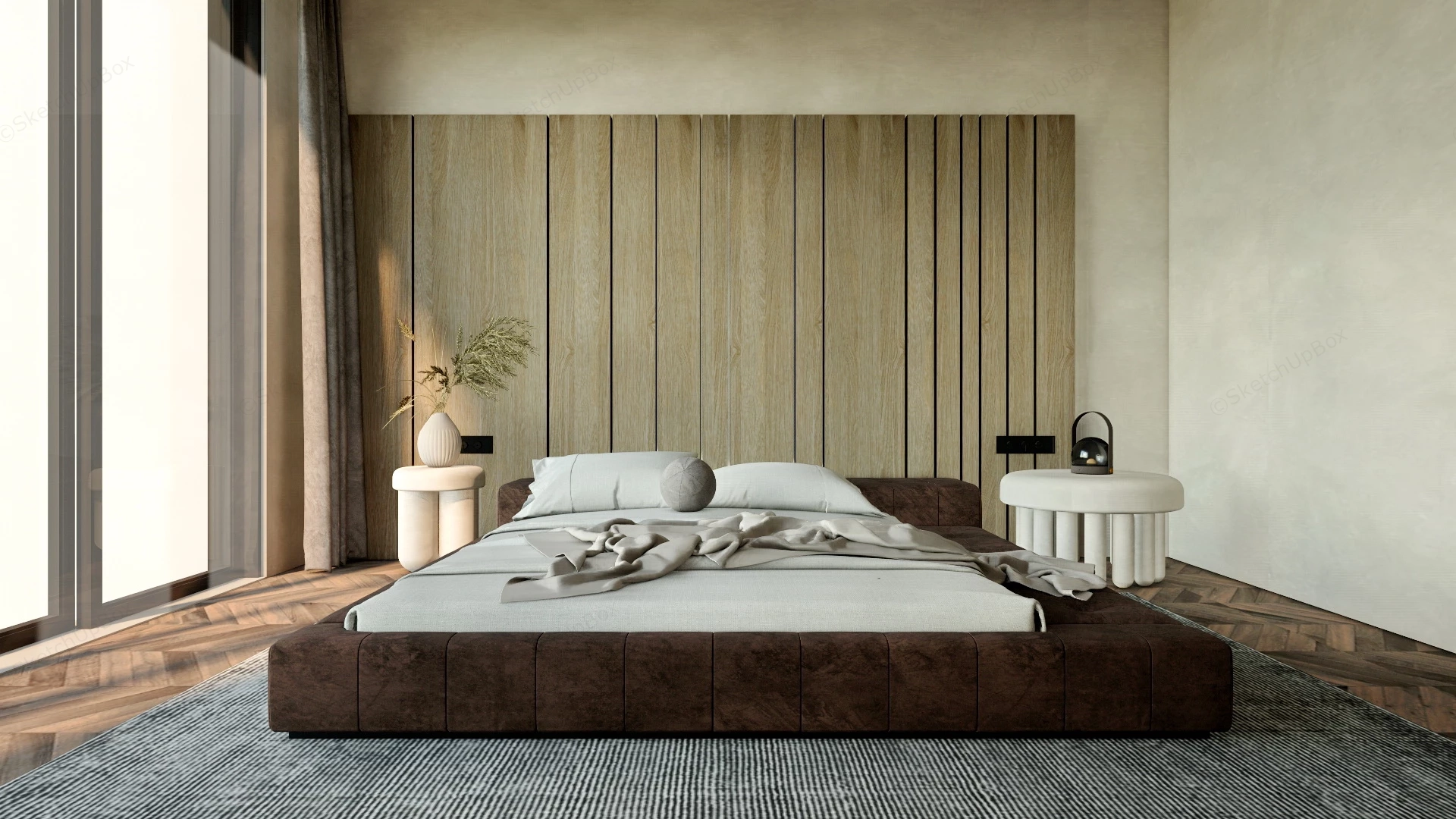 Wabi Sabi Style Bedroom sketchup model preview - SketchupBox