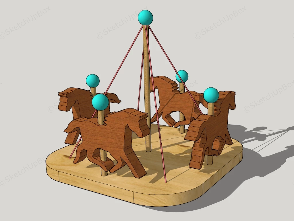 Wooden Carousel Toy sketchup model preview - SketchupBox
