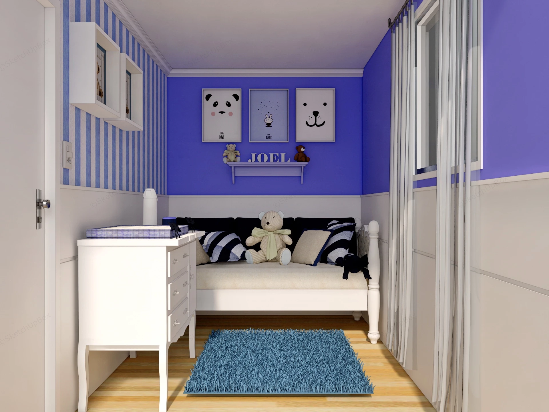 Small Baby Nursery sketchup model preview - SketchupBox