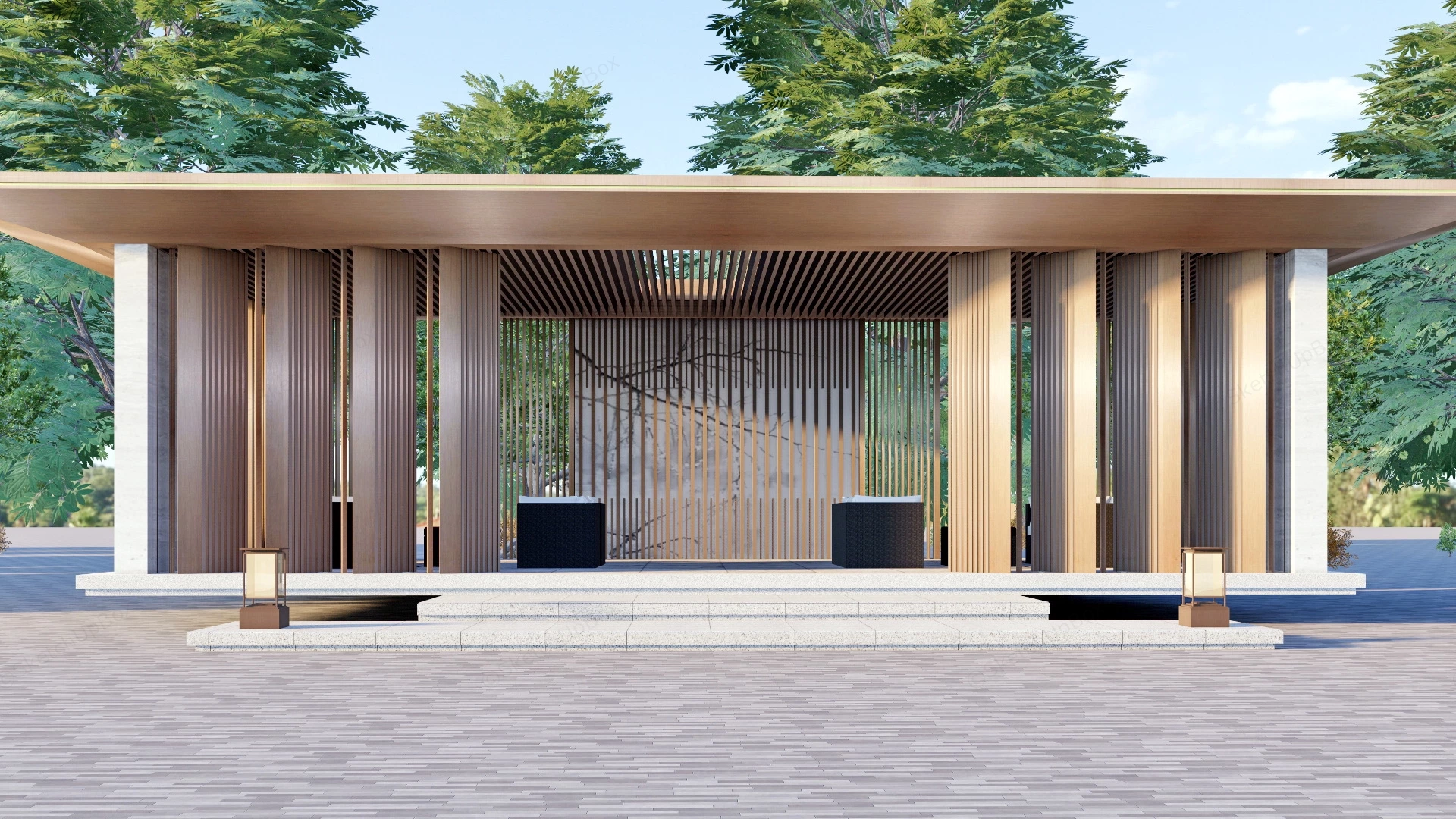 Outdoor Patio Gazebo sketchup model preview - SketchupBox