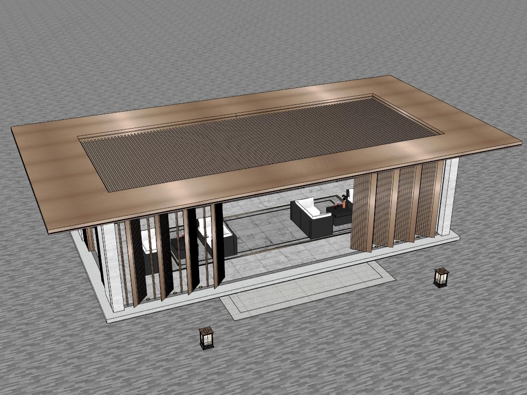 Outdoor Patio Gazebo sketchup model preview - SketchupBox