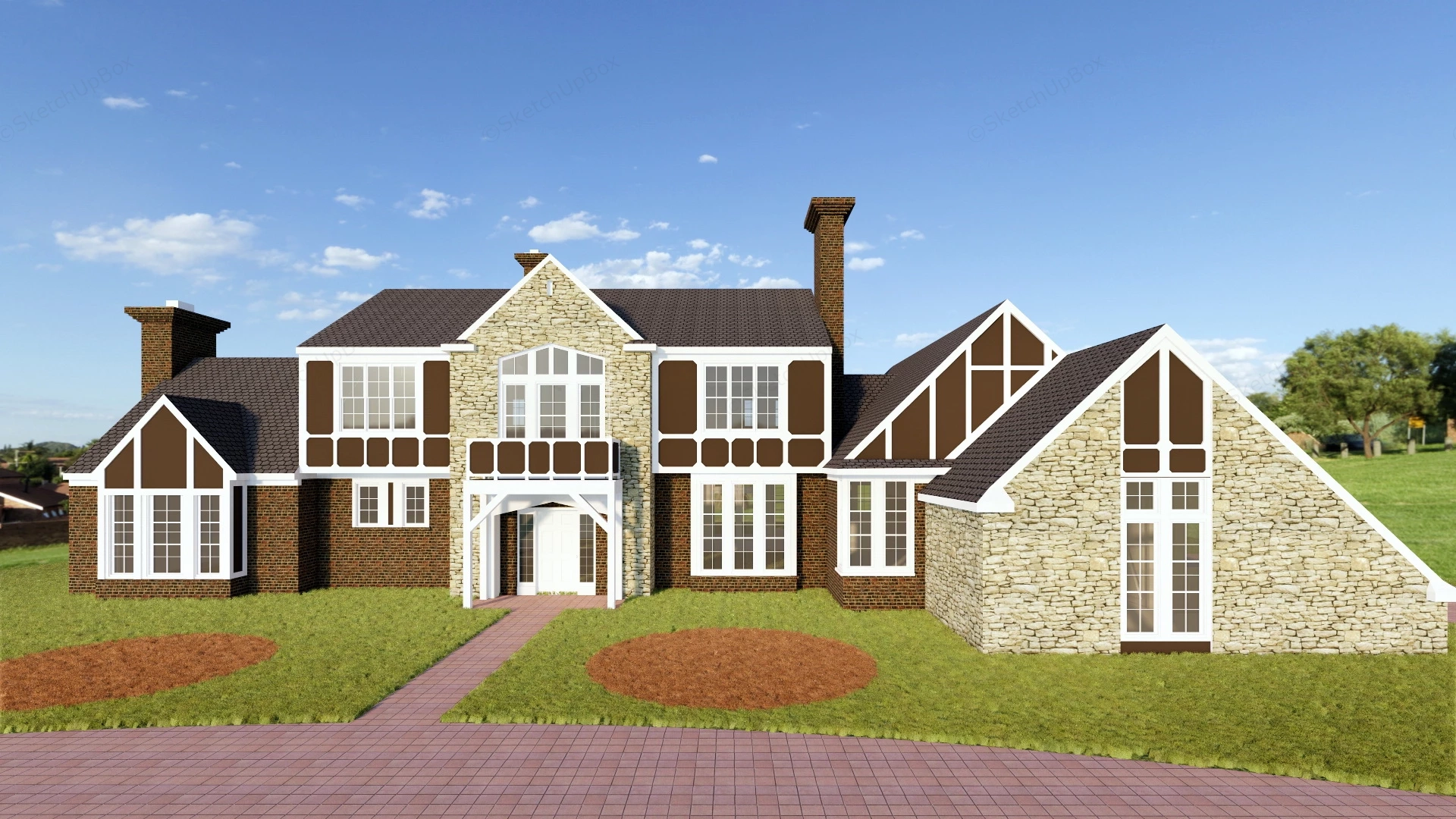 Rustic Home Exterior sketchup model preview - SketchupBox