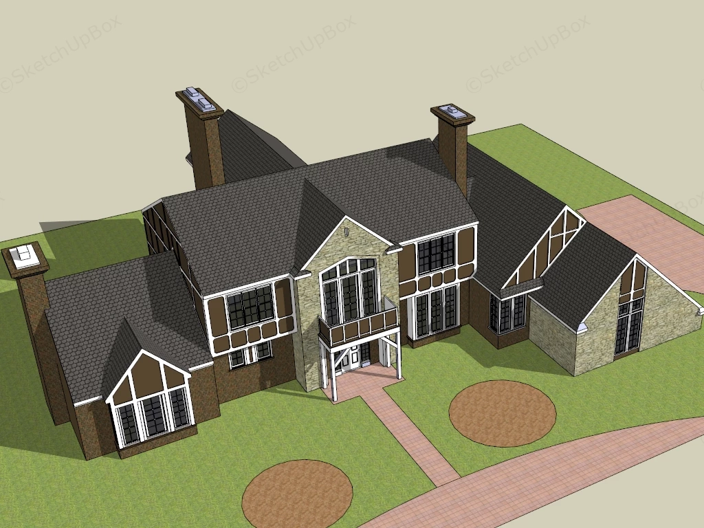 Rustic Home Exterior sketchup model preview - SketchupBox