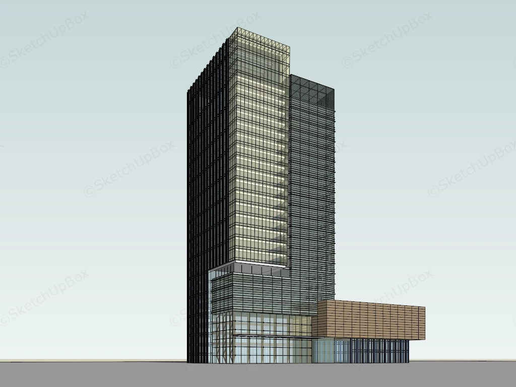 Modern High Rise Office Building sketchup model preview - SketchupBox