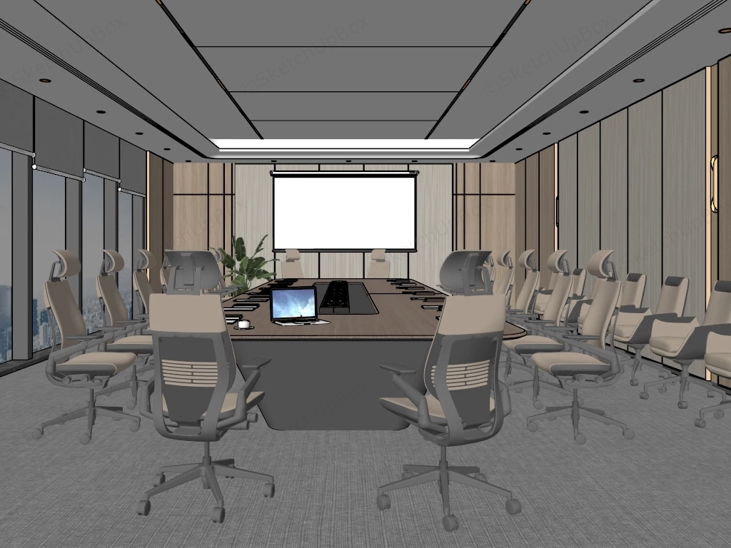 Executive Conference Room sketchup model preview - SketchupBox