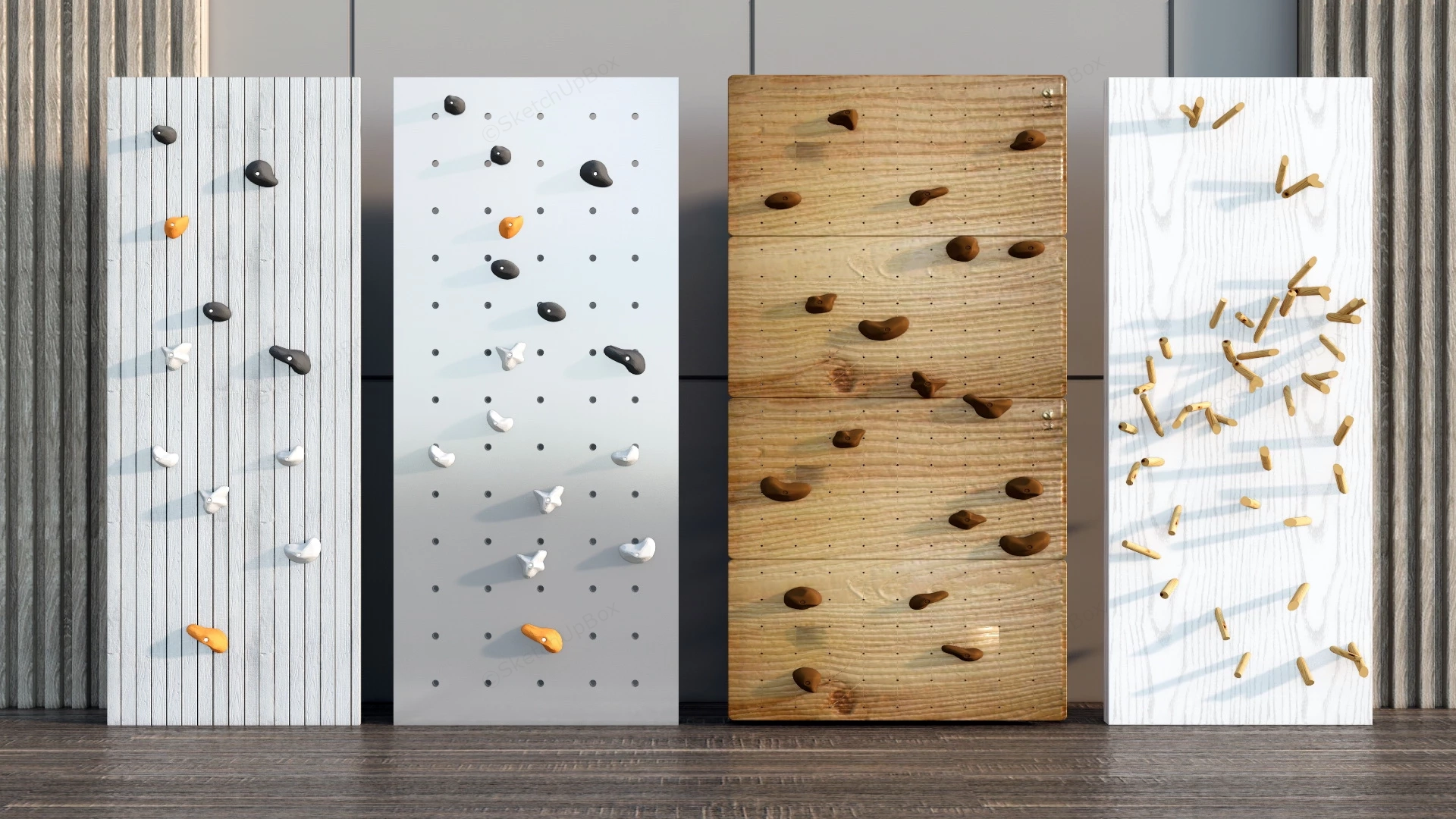 Home Indoor Climbing Wall sketchup model preview - SketchupBox