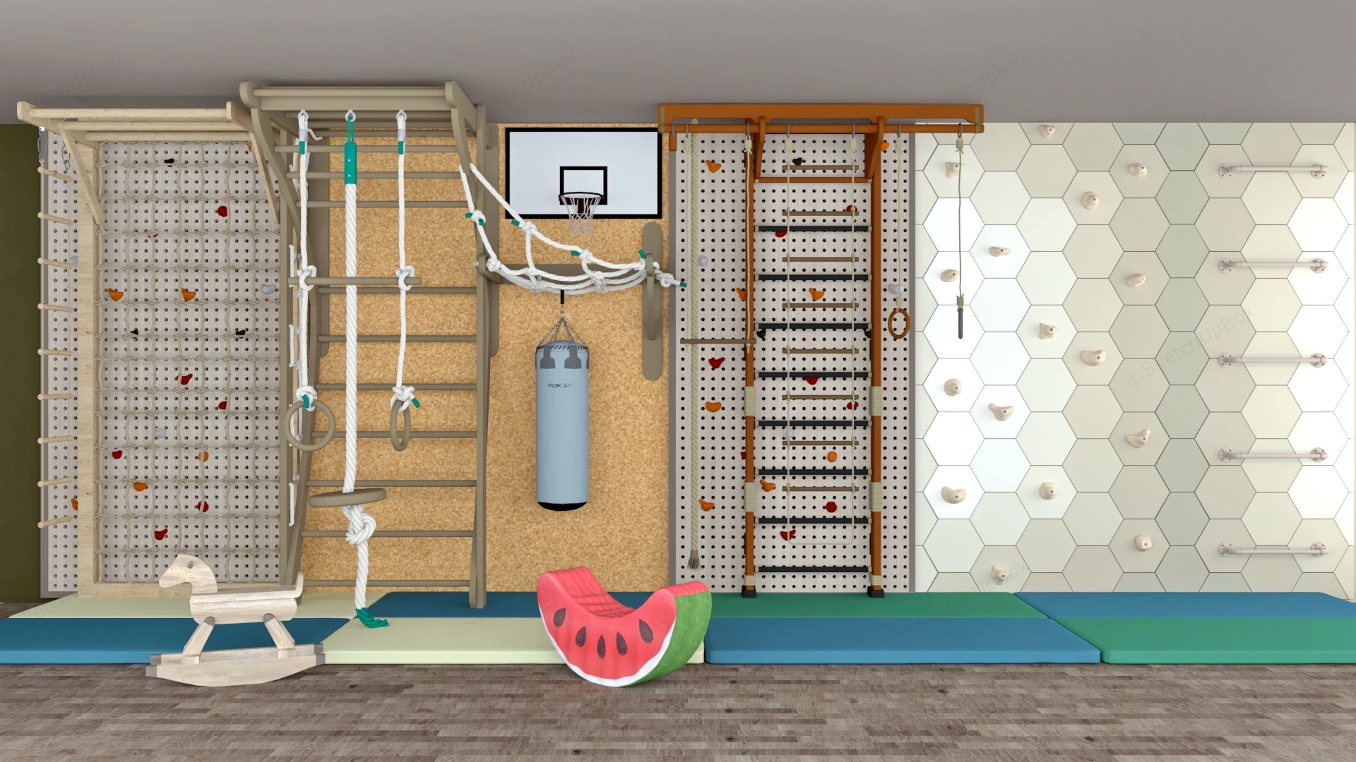 Indoor Playground Climbing Frame sketchup model preview - SketchupBox