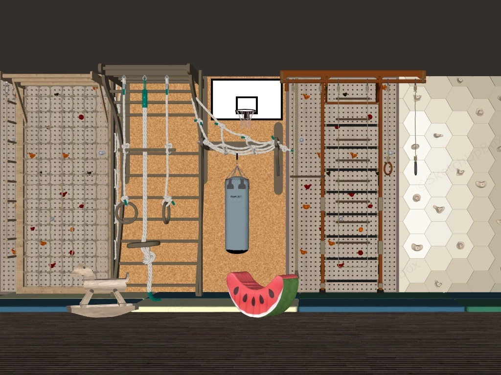 Indoor Playground Climbing Frame sketchup model preview - SketchupBox