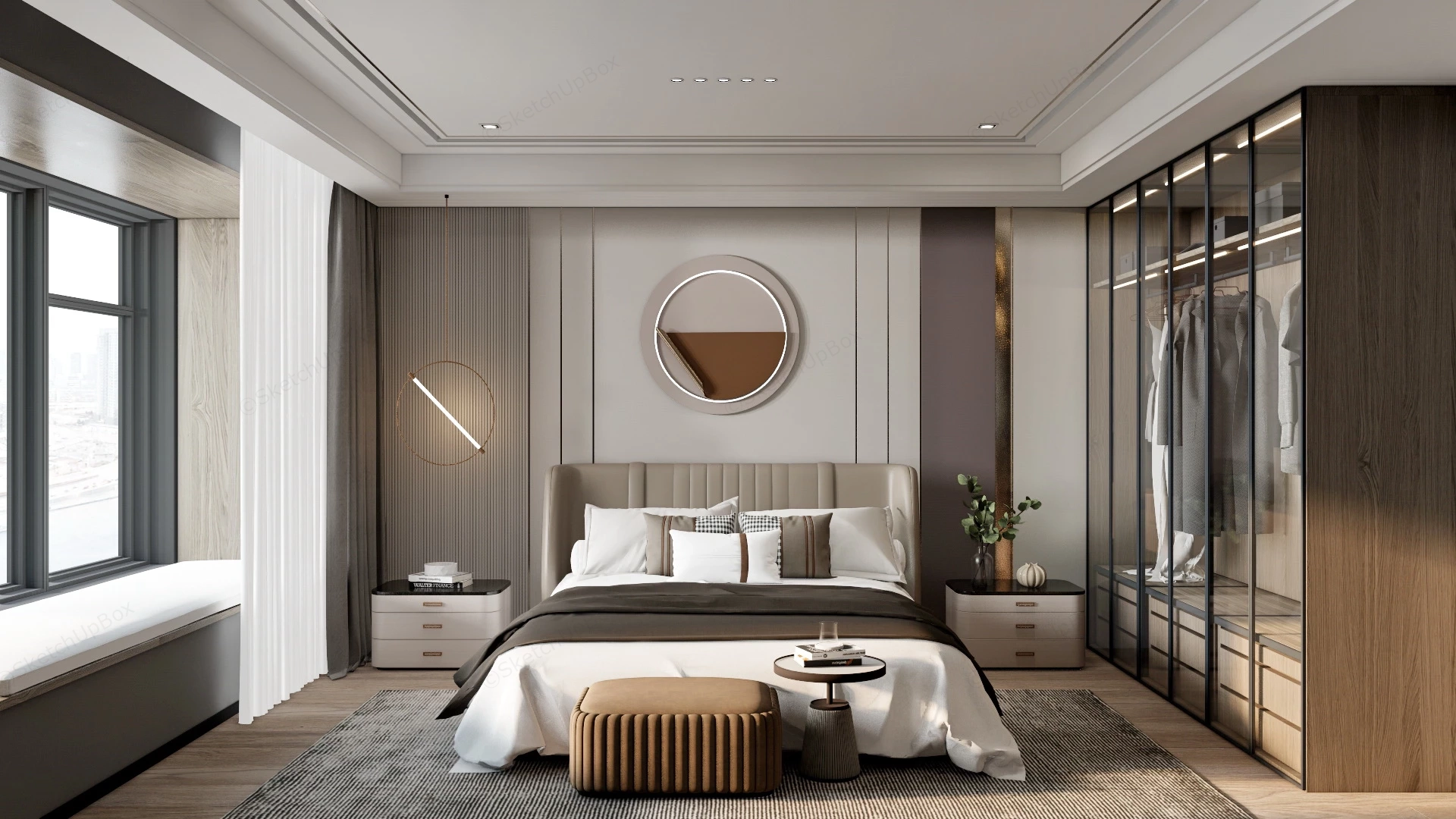 Light Brown Bedroom Ideas sketchup model preview - SketchupBox