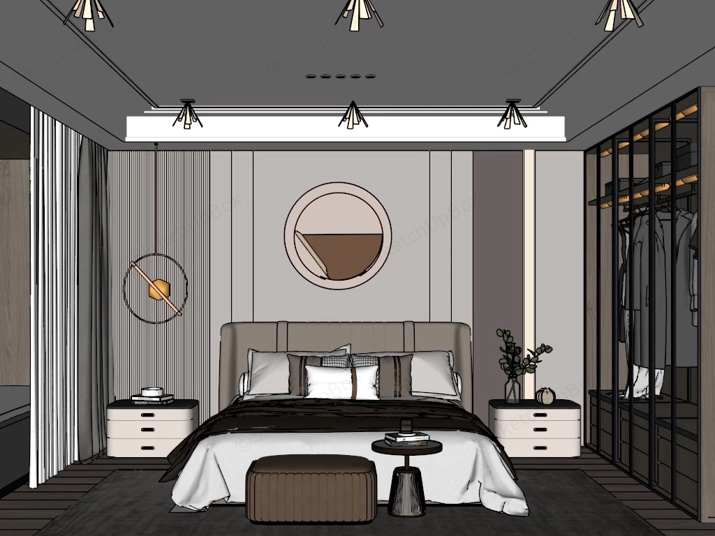 Light Brown Bedroom Ideas sketchup model preview - SketchupBox