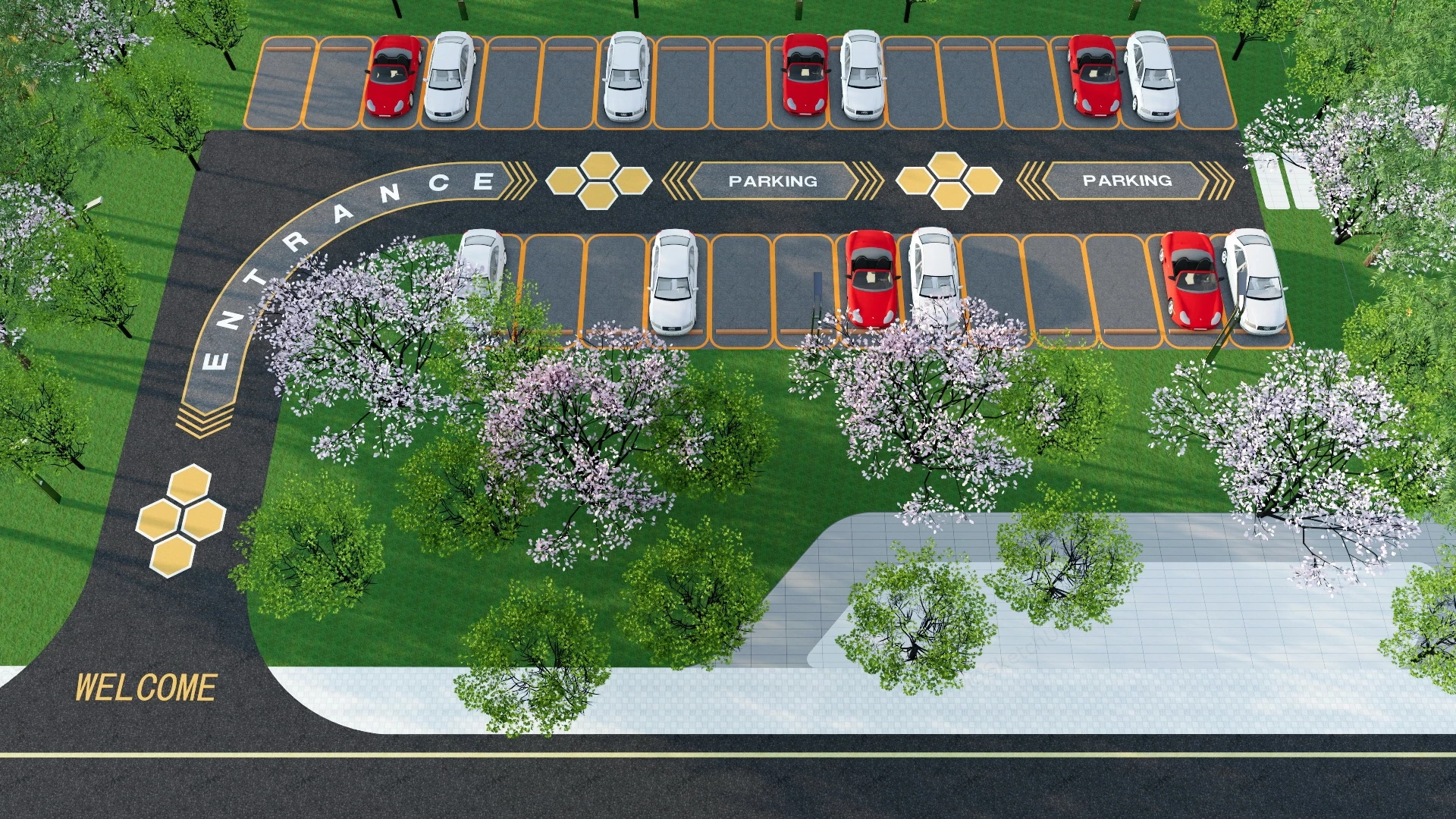 Commercial Parking Lot Design sketchup model preview - SketchupBox