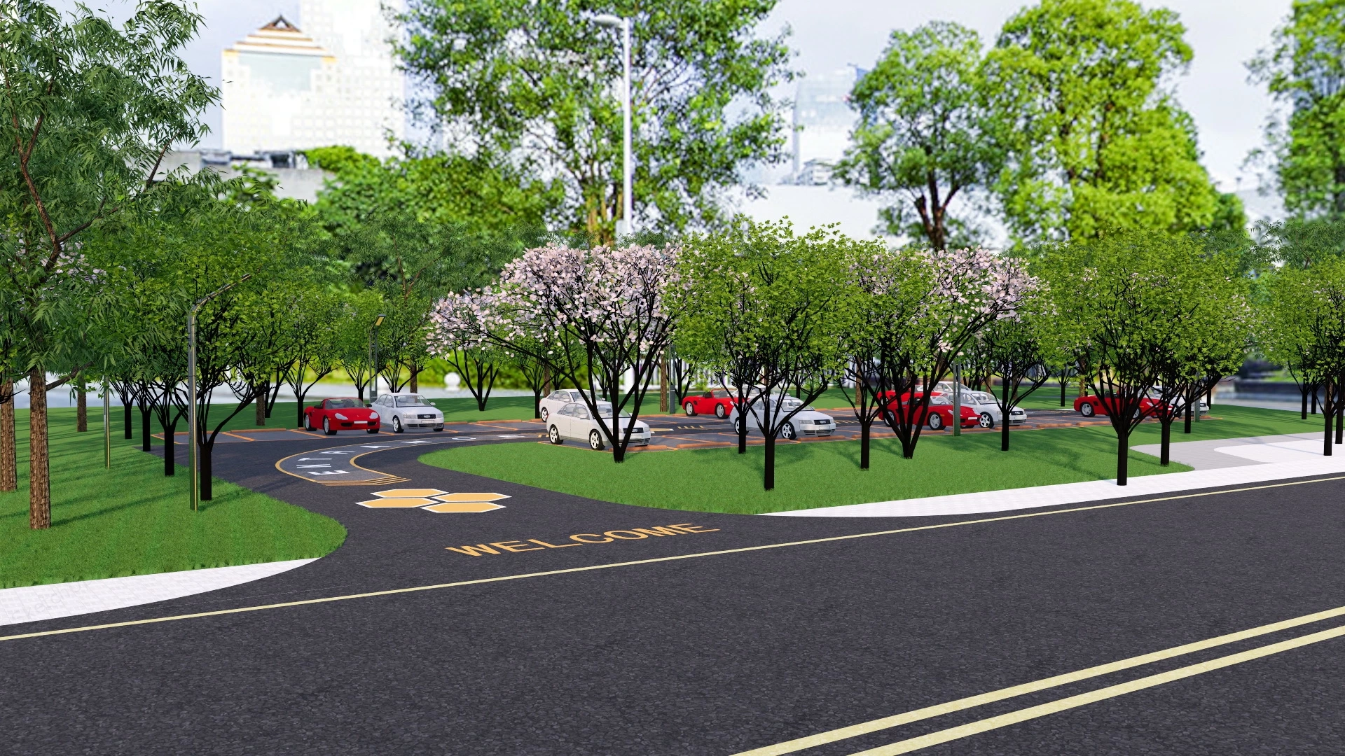 Commercial Parking Lot Design sketchup model preview - SketchupBox