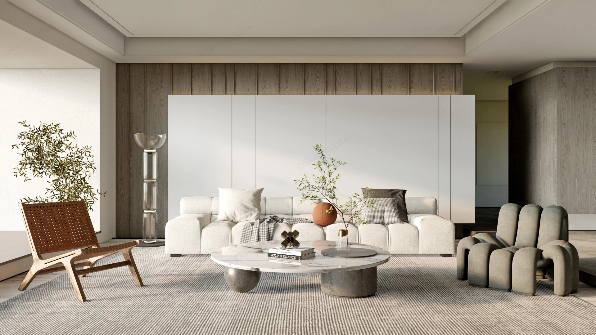 Minimal Decor Living Room sketchup model preview - SketchupBox