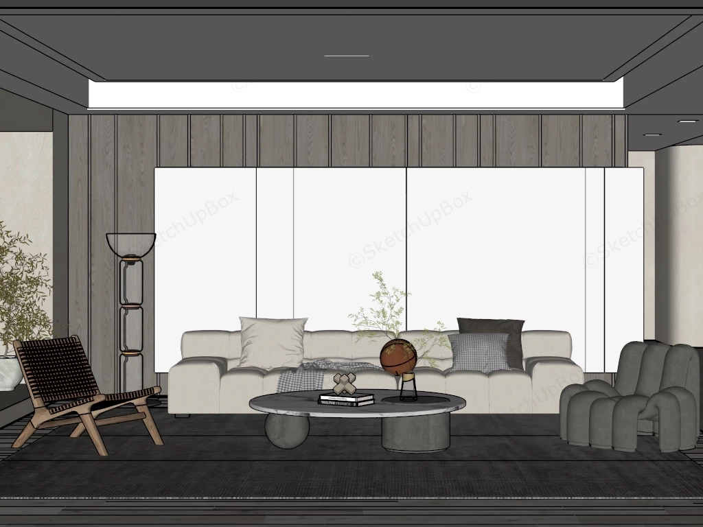Minimal Decor Living Room sketchup model preview - SketchupBox