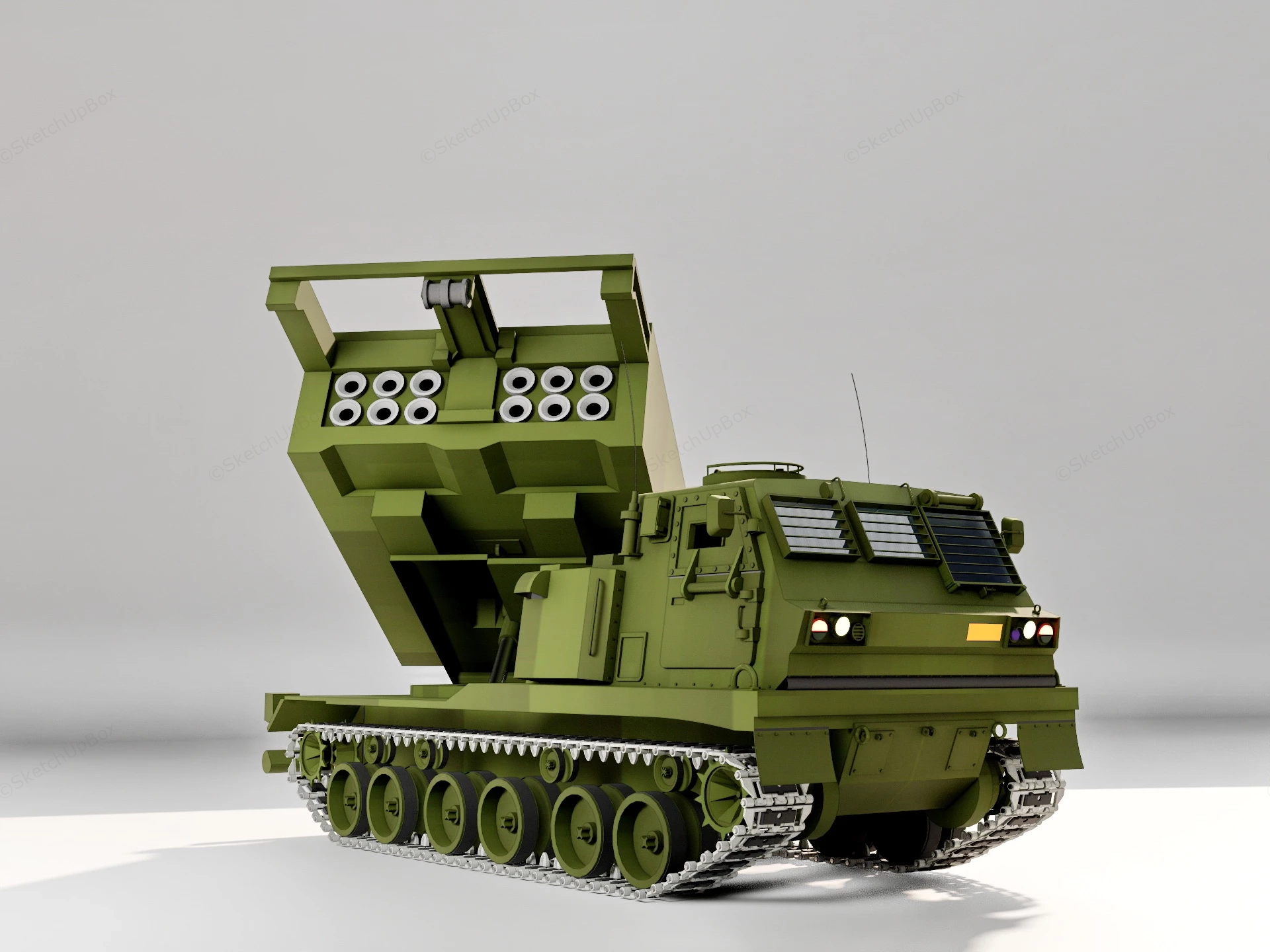 Self Propelled Multiple Rocket Launcher sketchup model preview - SketchupBox