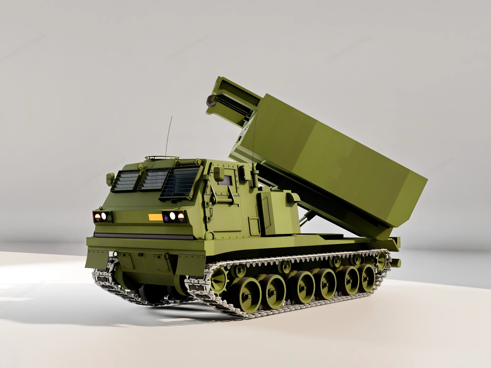 Self Propelled Multiple Rocket Launcher sketchup model preview - SketchupBox